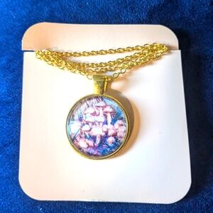 Mushroom cabochon necklace